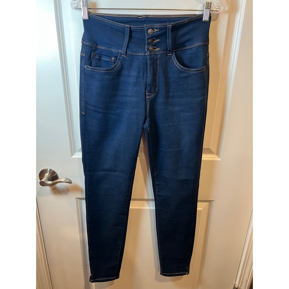 Curve Appeal Womens Skinny Jeans High Rise Dark Wash Blue 6/28